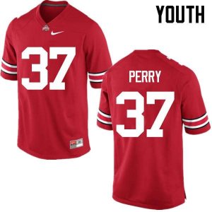 Youth Ohio State Buckeyes #37 Joshua Perry Red Nike NCAA College Football Jersey April VPD3344SN